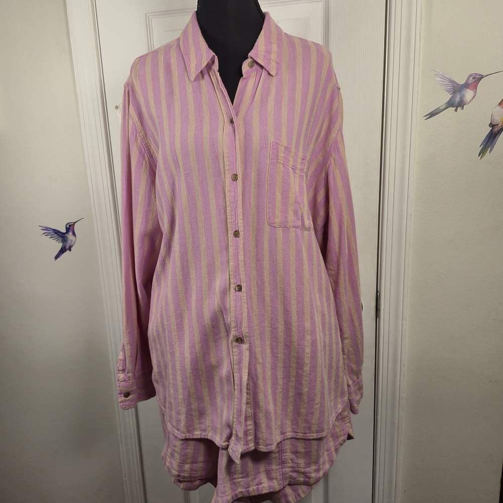 Universal Thread Pastel Striped Button Down Shirt - image 1
